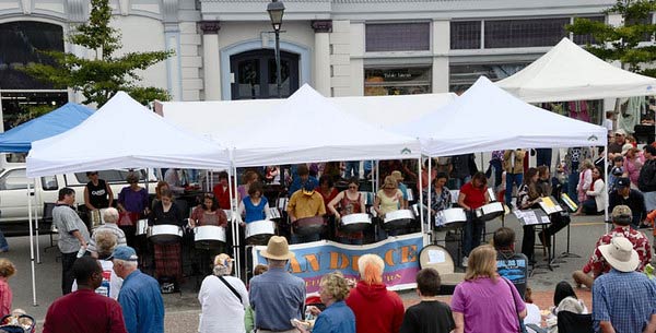 Pan Dulce Steel Drum Orchestra in Old Town, Eureka, CA